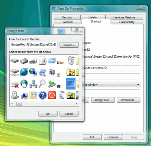 quickly turn on off the aero theme in vista 6 small