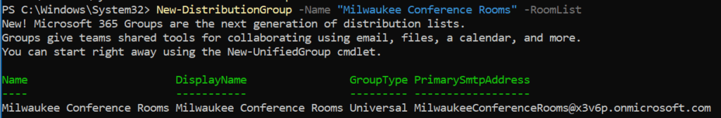 Adding the new "Milwaukee Conference Rooms" room list