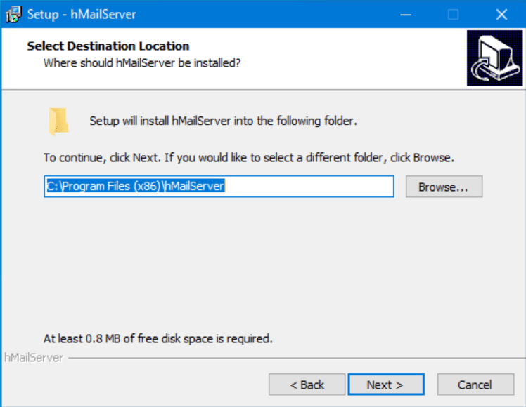 Option to change the installation folder