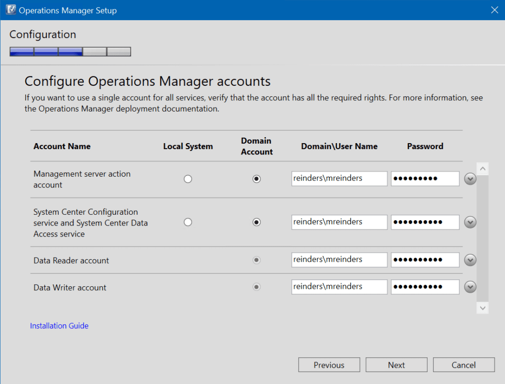 Configuring Operations Manager accounts