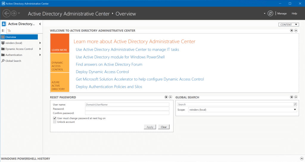 The Active Directory Administrative Center