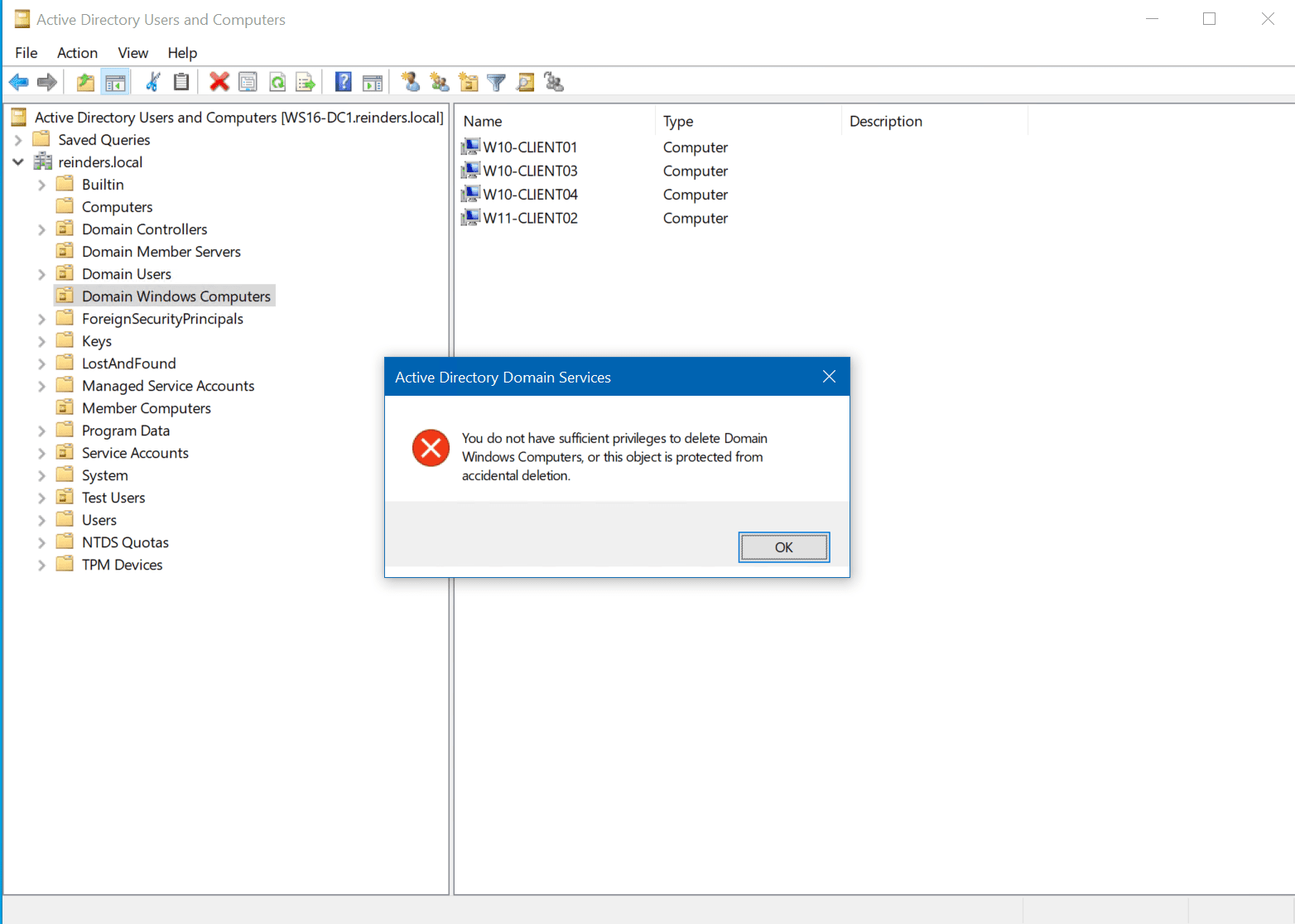 You are unable an organizational unit if the accidental deletion flag is enabled