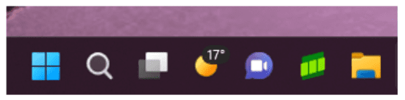 The Weather icon in the Windows 11 taskbar with temperature information