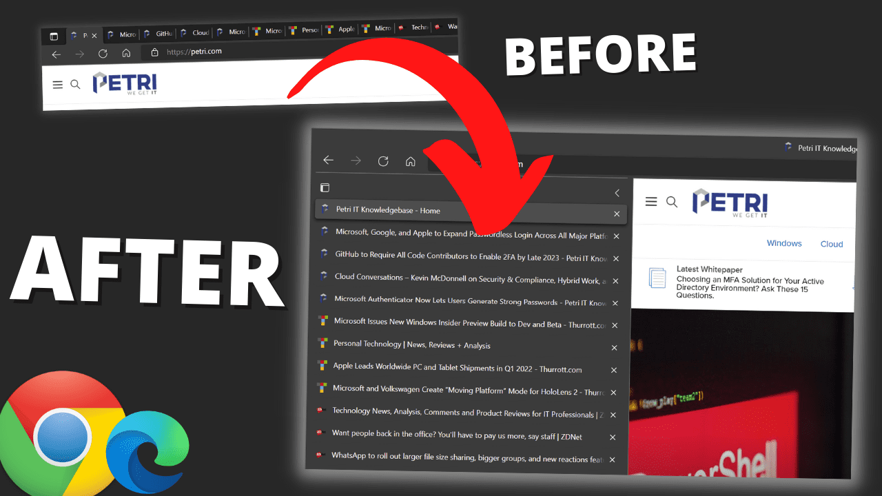 Vertical tabs in Edge and Chrome