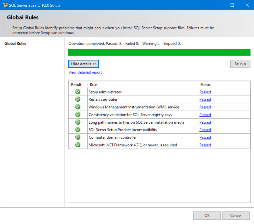 My server passed the System Configuration Checker program with flying colors