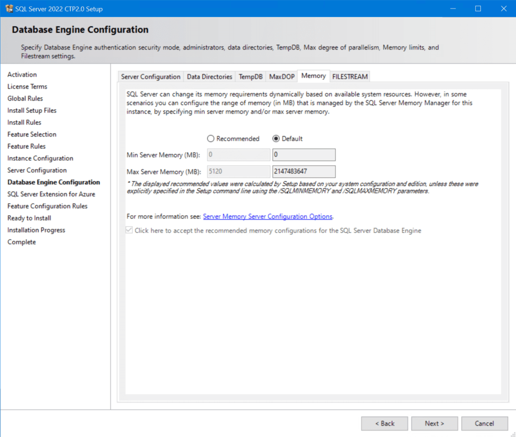 you can further tune CPU and Memory utilization on the Memory tab