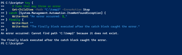 Error Handling With PowerShell Try Catch Blocks | Petri