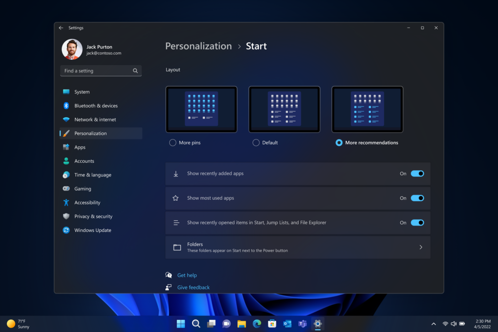 Windows 11 Start  menu