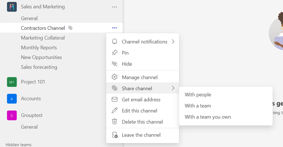 Sharing a shared channel with other users