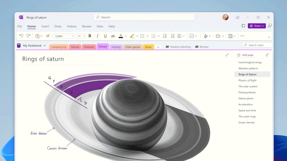 Vertical tabs in OneNote