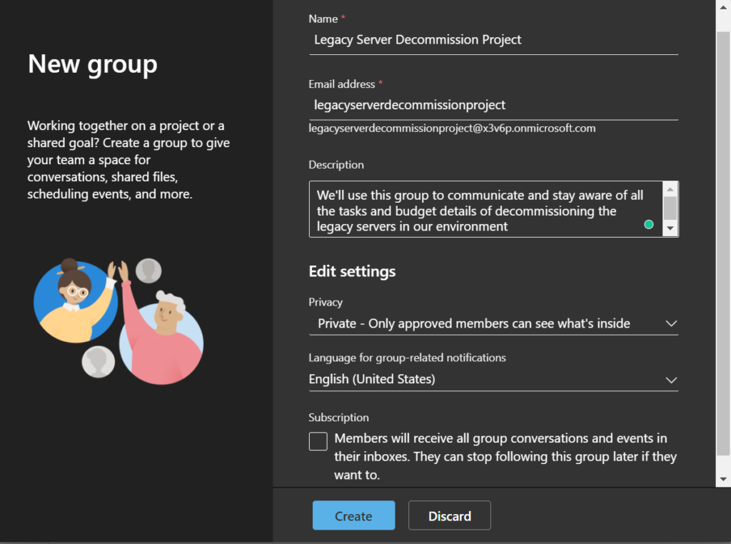 Our new Microsoft 365 Group settings
