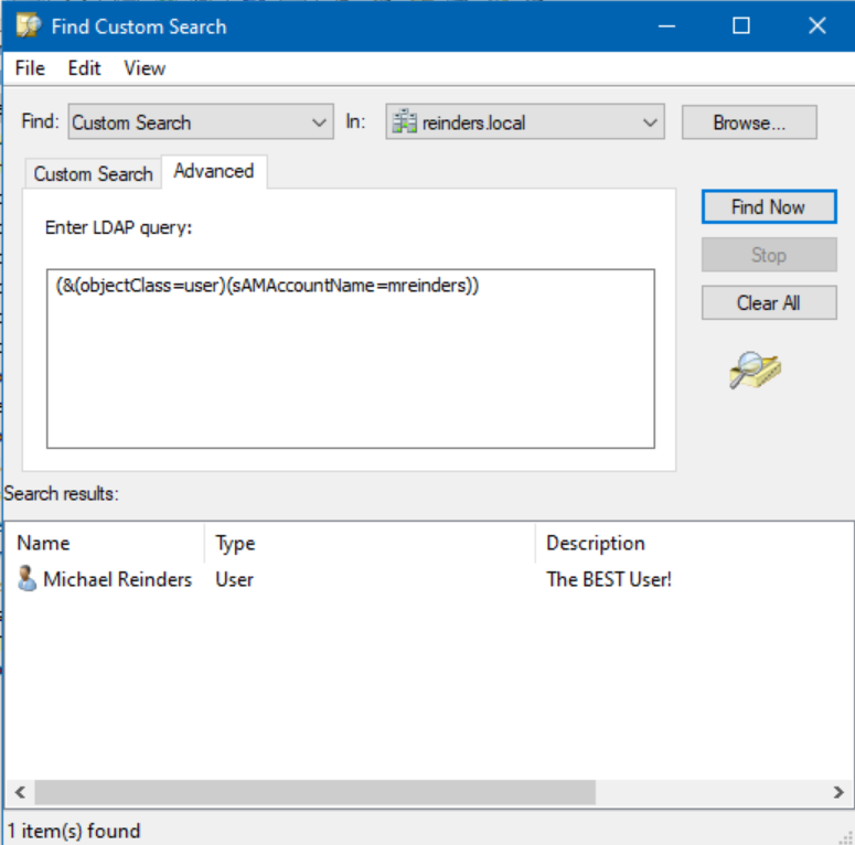 Running a direct LDAP query against Active Directory