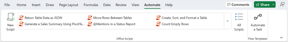 Microsoft Introduces Automate Tab to Excel for Windows and Mac