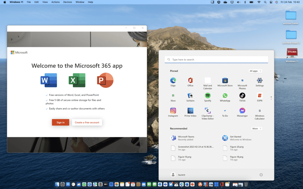 You can run Windows apps and Mac apps side by side with Coherence mode