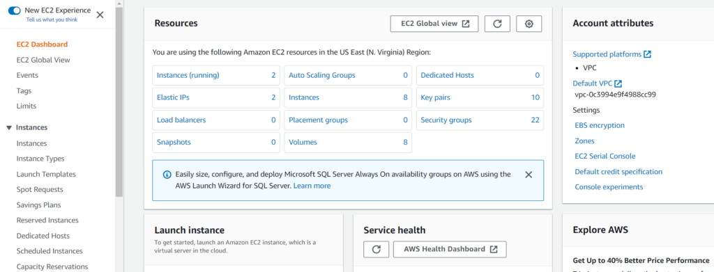You can manage your EC2 instances from the AWS Management Console