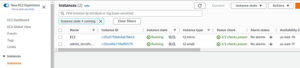Checking the state of your AWS EC2 instance on the AWS Management Console