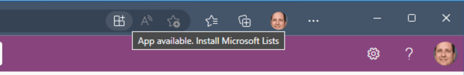 Adding Microsoft Lists as a Progressive Web App in Microsoft Edge