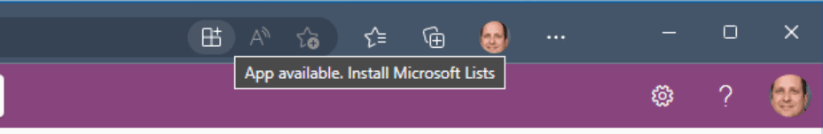 Adding Microsoft Lists as a Progressive Web App in Microsoft Edge 