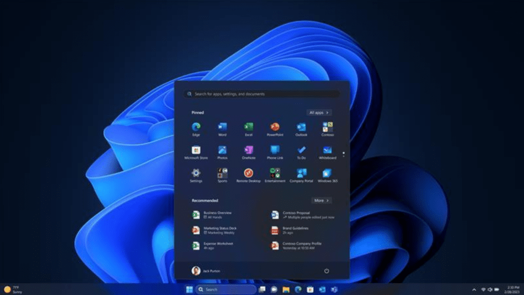 Windows 11 Start Menu recommended