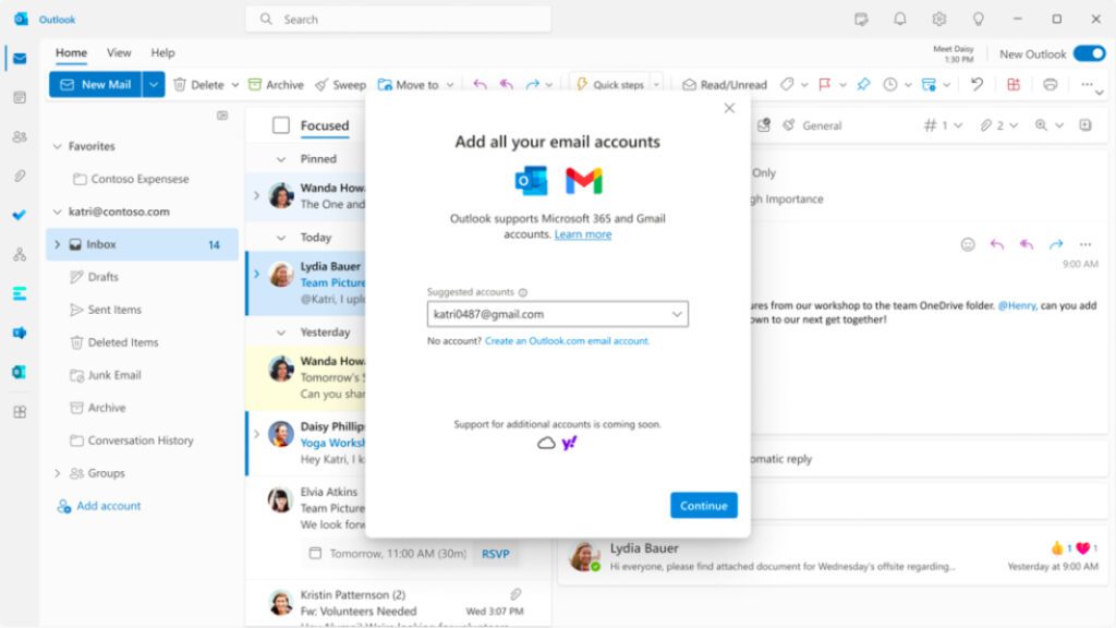 Outlook for Windows preview now supports Gmail accounts