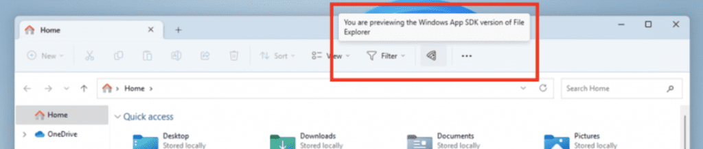 Windows 11 File Explorer pizza