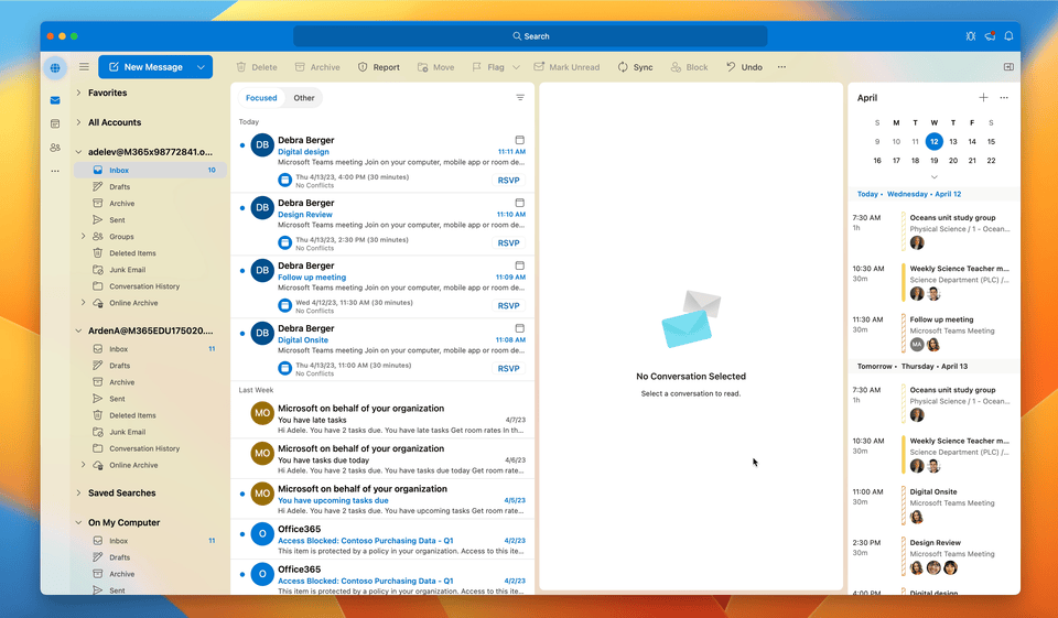 Outlook for Mac Adds Support for Email Profiles in Preview