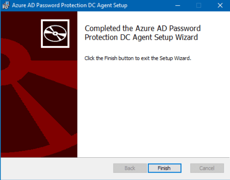 Setup complete for the Azure AD password protection DC agent