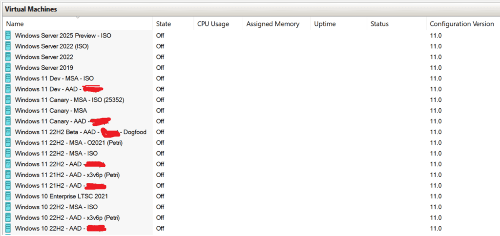 other VMs in my home computer lab