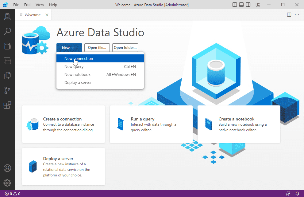 Connecting Azure Data Studio to a database instance