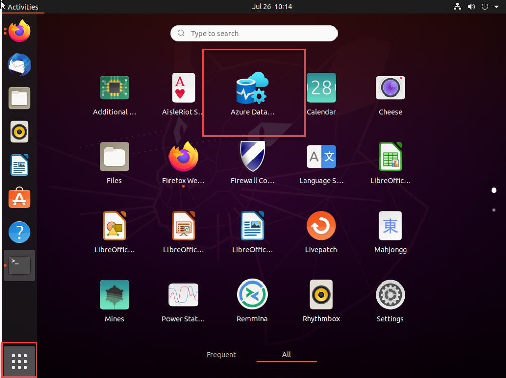 Azure Data Studio is now installed on Ubuntu