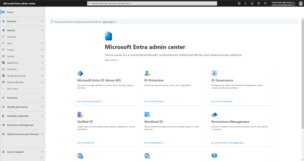 The Microsoft Entra Admin Center