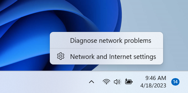 Windows 11 version 23H2 should bring a new option to diagnose network problems from the system tray