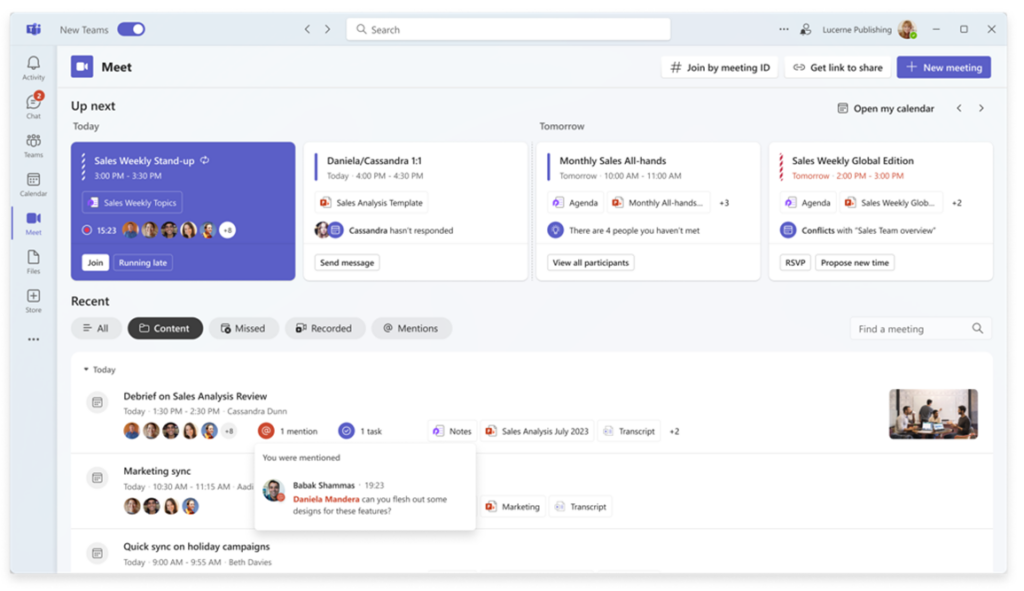Microsoft Teams to Add New Meet App to Manage Meeting Activities and Content