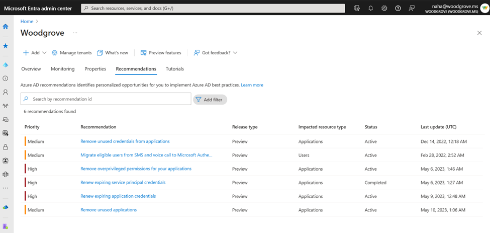 Microsoft Entra Workload Identities Service Adds Support for App Health Recommendations
