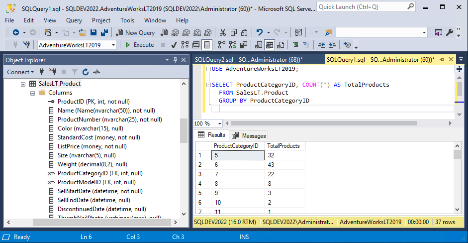 Using SQL GROUP BY with aggregate functions