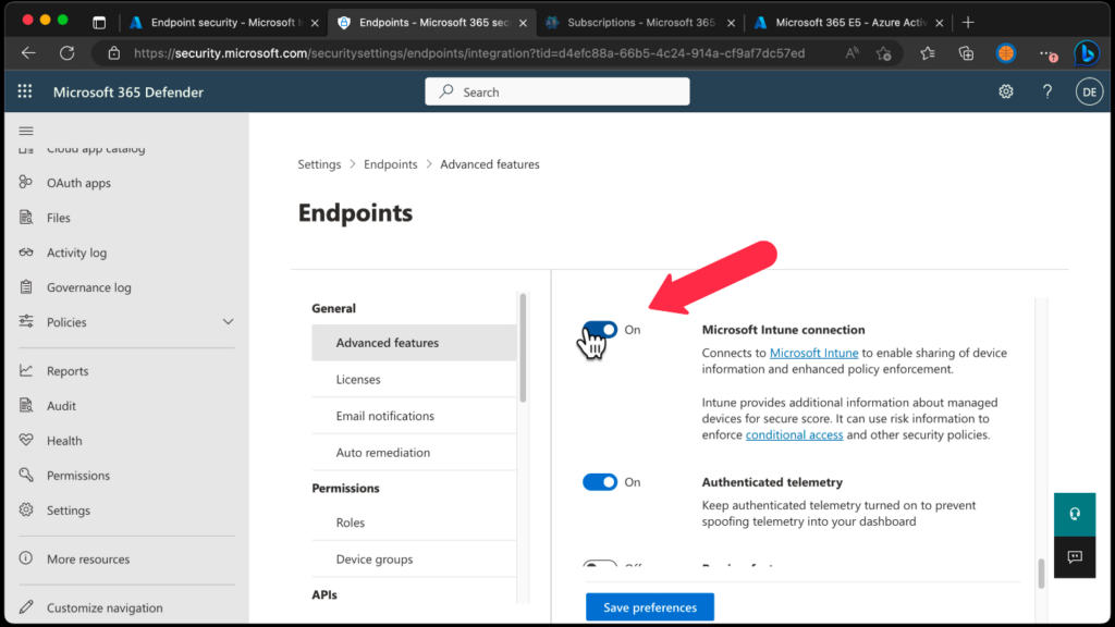 Configuring the Microsoft Intune connection