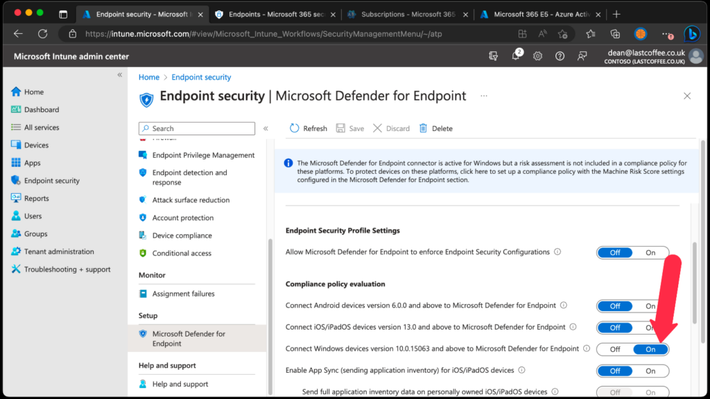 Configuring Microsoft Defender for Endpoint with compliance policies