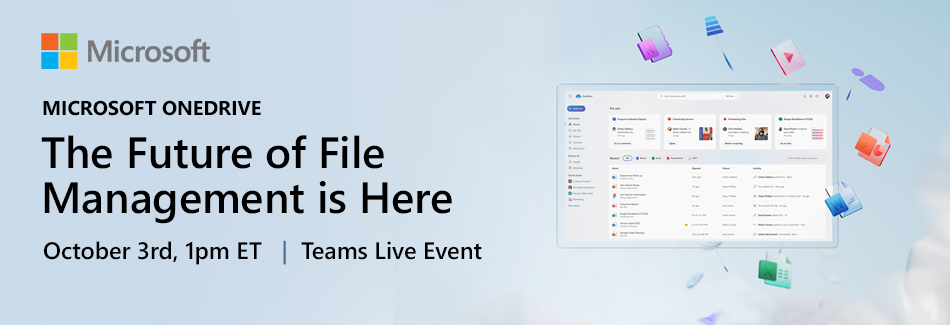 October 3 OneDrive event ahead of Ignite 2023