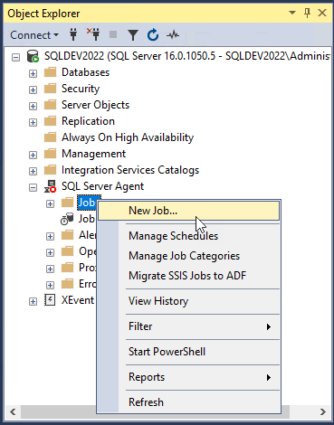 Scheduling Jobs with SQL Server Agent