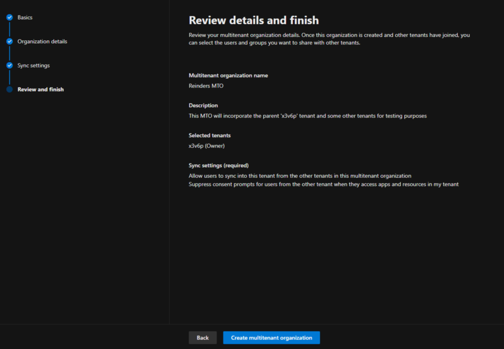 We are nearly there! The Review details and finish screen