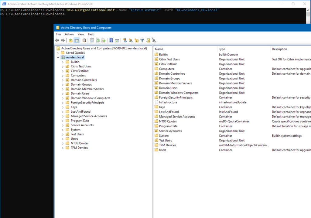 Using PowerShell to create a new Active Directory OU