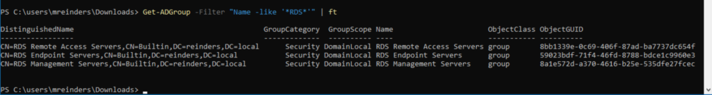 Listing groups with a specific string in their name using Get-AdGroup