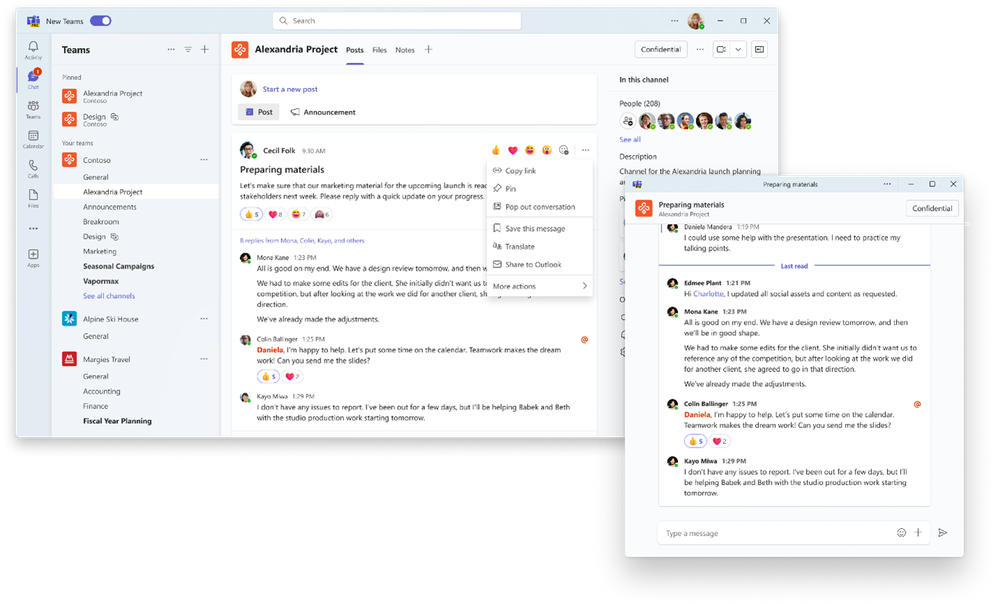 New channels experience in microsoft teams