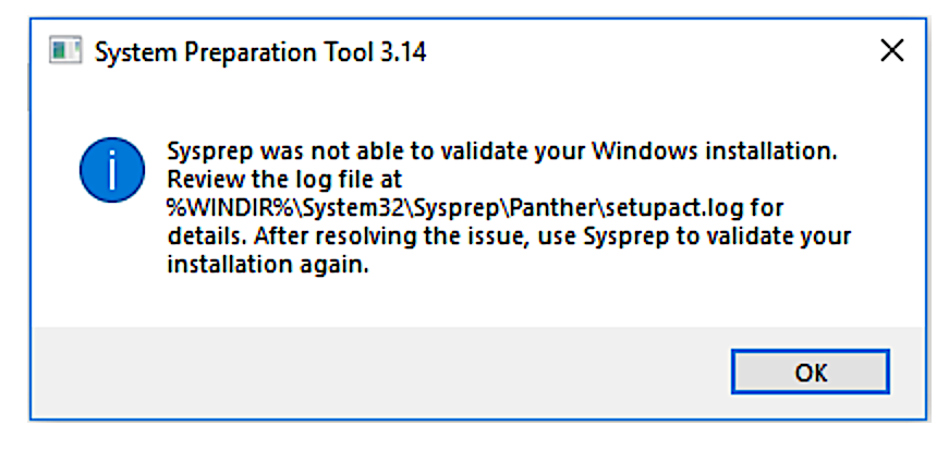 Latest Windows 10 Optional Update Causes Sysprep Validation Errors