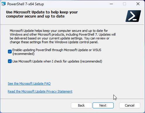 Update PowerShell with Microsoft Update