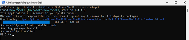 Download and install PowerShell 7 with WinGet