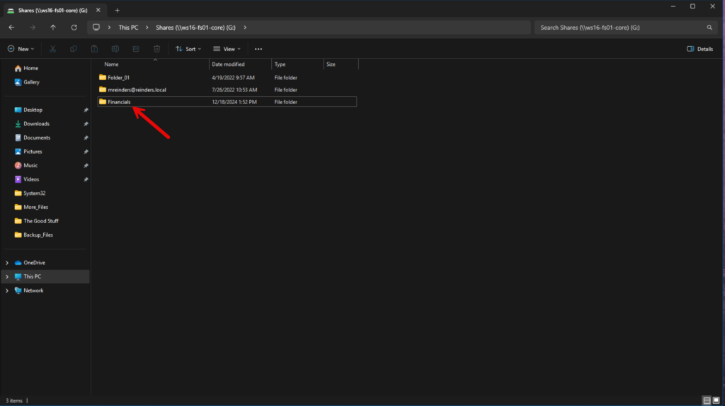 We'll be locking down this folder with an AD security group
