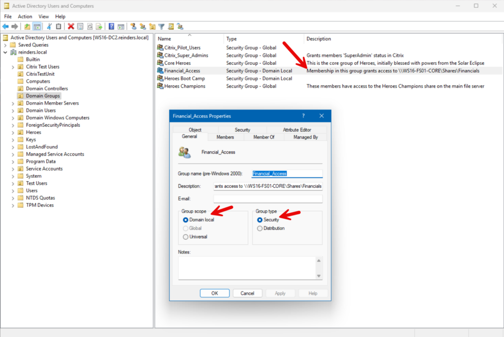 Designating an AD security group with access to a file share - Image Credit: Michael Reinders/Petri.com