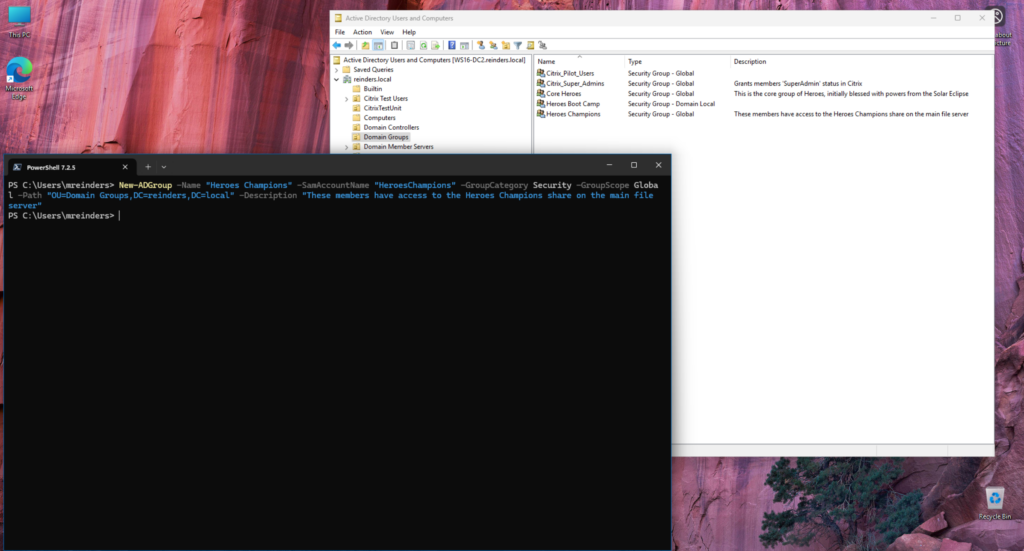 Using 'New-ADGroup' in PowerShell to create a new Group in AD