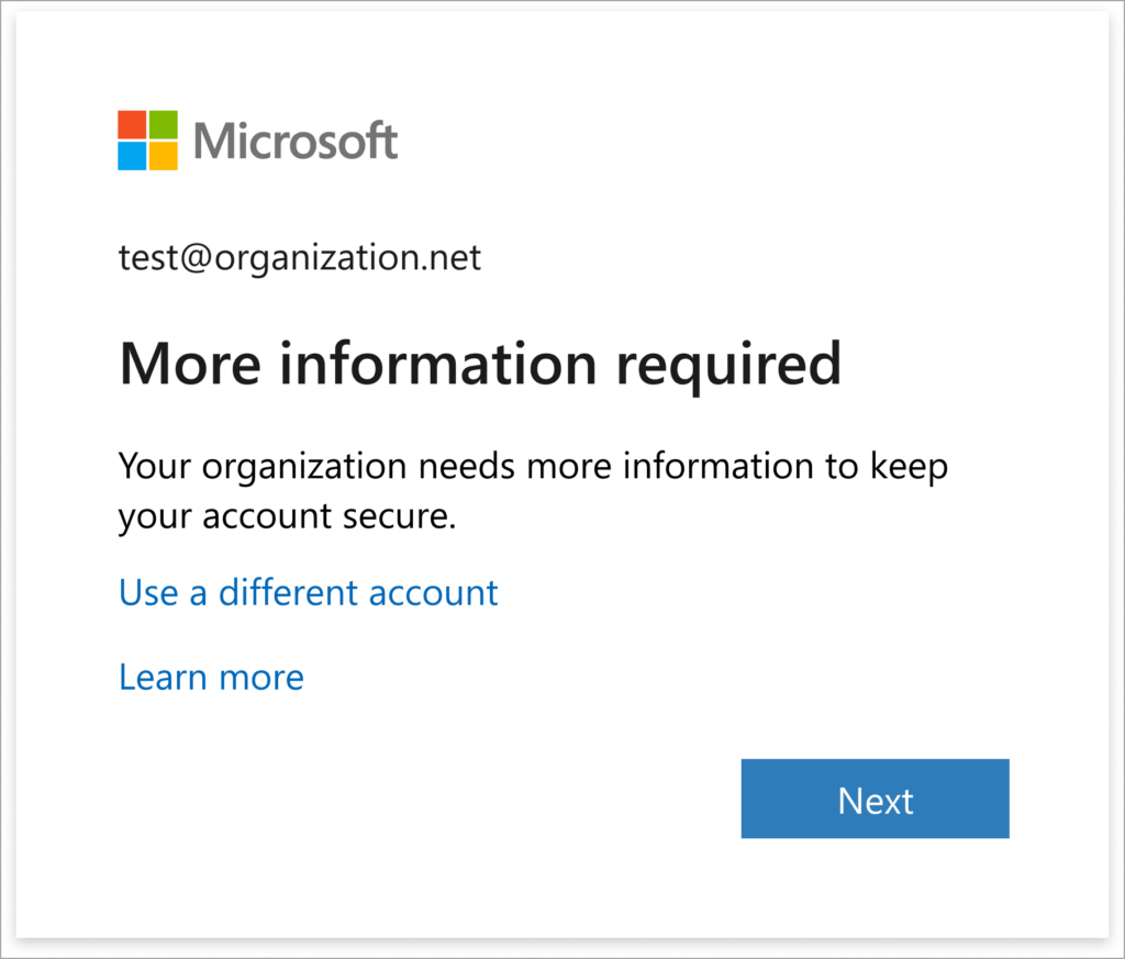 microsoft entra more info required ui